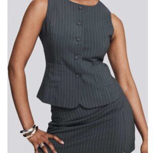 Princess Polly Legrasse Set – Charcoal Pinstripe | Size 6 | Chic & Tailored Set